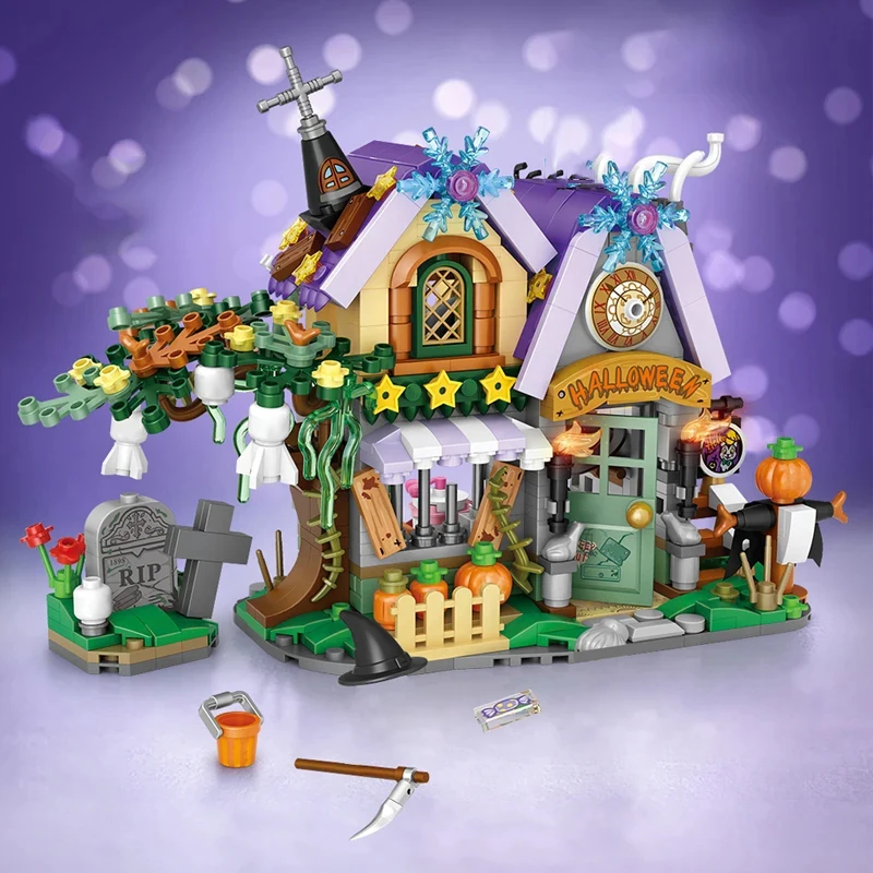 Mini building blocks Halloween Christmas world famous three-dimensional painting building blocks decoration children's gift 3