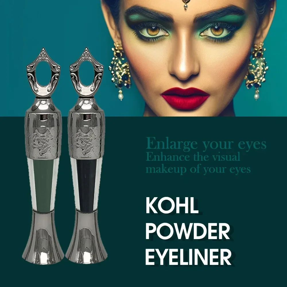 Retro Bottle Powder Eyeliner 2Color Mineral Powder Eye Liner Stick Waterproof Long Lasting Black Kohl Eyeshadow No Smudge Makeup 3