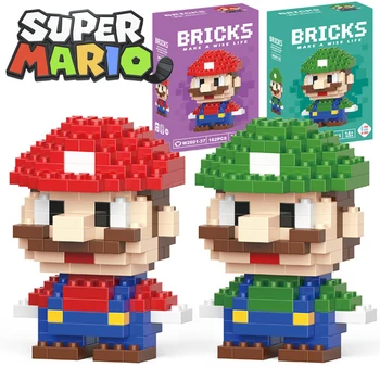 Super Mario Pokeman Toy Building Blacks Lega Blocks Cartoon Character Assembled Model building block Dolls Toys Children Gifts 1