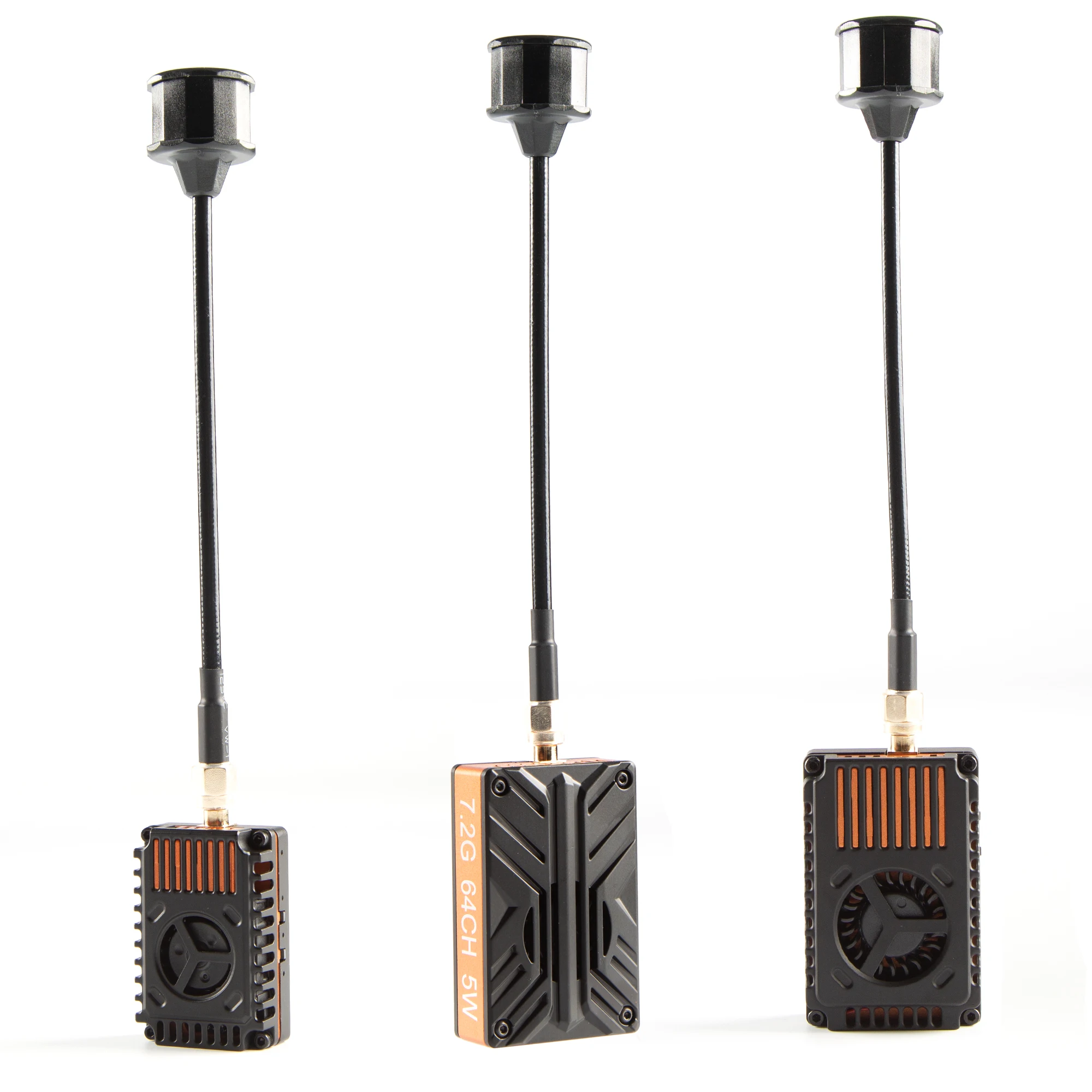 Boîte de l'émetteur vidéo FPV VTX 7.2 GHz 3W/5W/7W 64 canaux pour drone RC longue portée.
