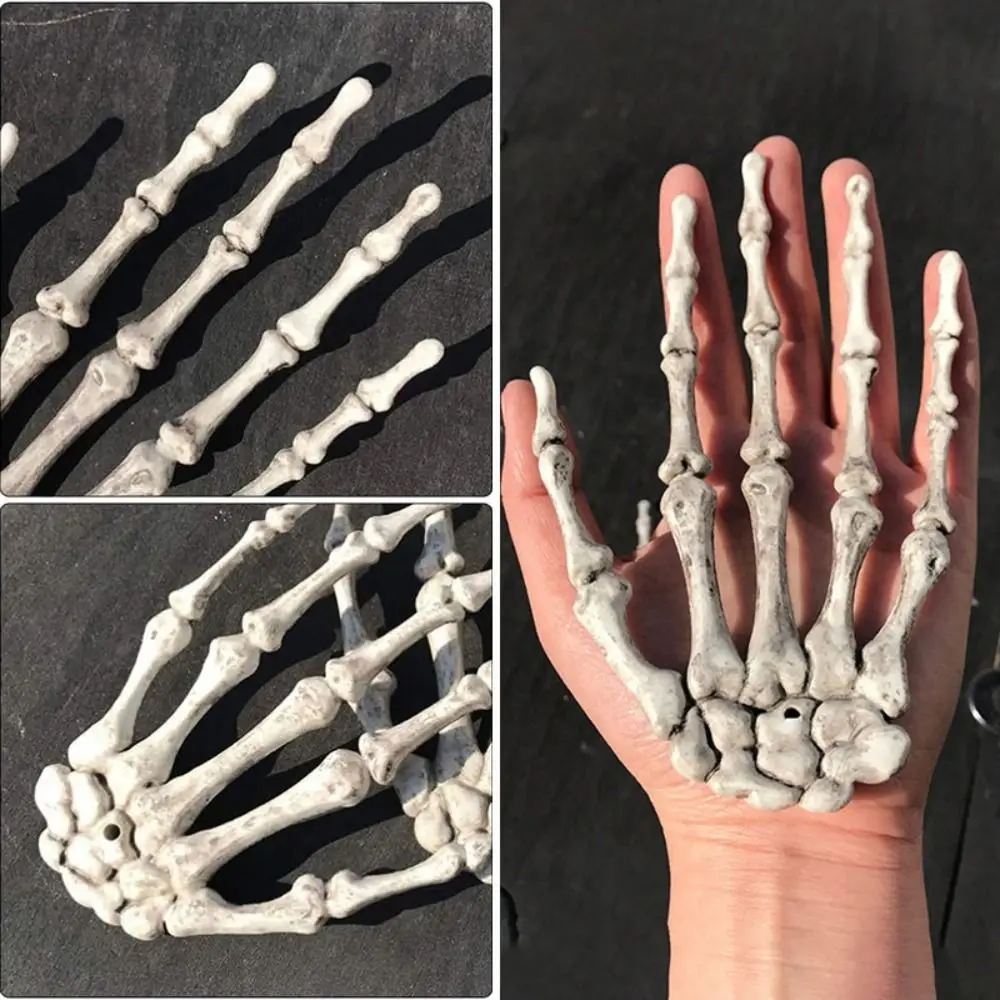 

Scary Plastic Fake Human Hand Bone Life Size Realistic Skeleton Hand Plastic Hand Bone Halloween Party Decoration