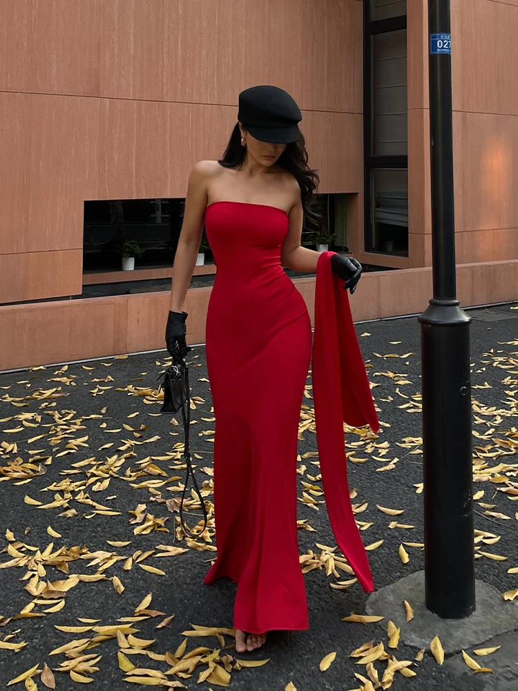 

Женское платье с шарфом и воротником, элегантное платье для женщин на осень и зиму, новинка, облегающее платье с высокой талией, модное платье-годе S41L