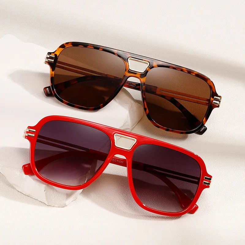 

Солнечные очки в винтажном стиле UV400 для мужчин и женщин, солнцезащитные аксессуары в большой квадратной оправе, для вождения