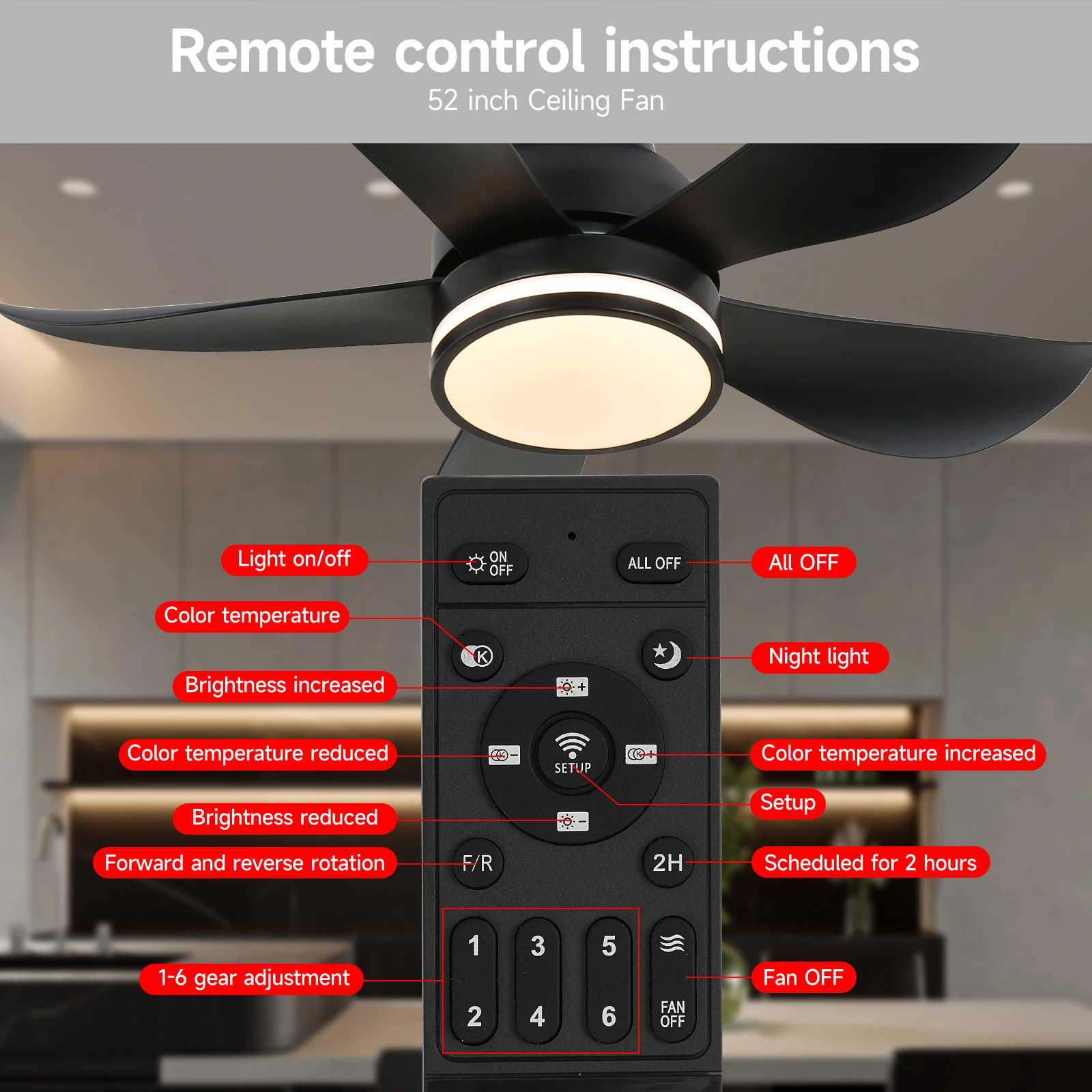 Led Ceiling Fan Lamp With RGB Light Modern Pendant Fan Fandelier Chandelier Home Appliance Decor RC Fixture RC Dimming