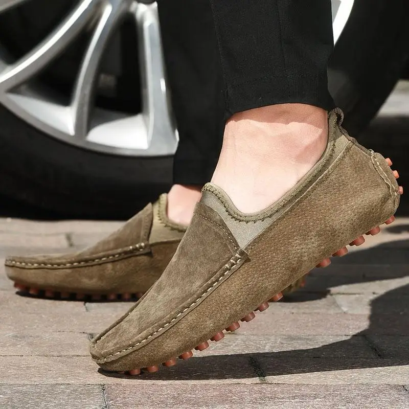 

2023 Spring New Men's Shoes Genuine Leather Doug Shoes Men's Trendy Soft Bottom Korean Casual Leather Shoes Men's Slip-on Lofter