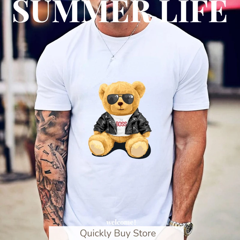 

Смешной плюшевый флип в стиле Харадзюку С Рисунком медведя, женские и мужские модные футболки с коротким рукавом, дышащая удобная одежда