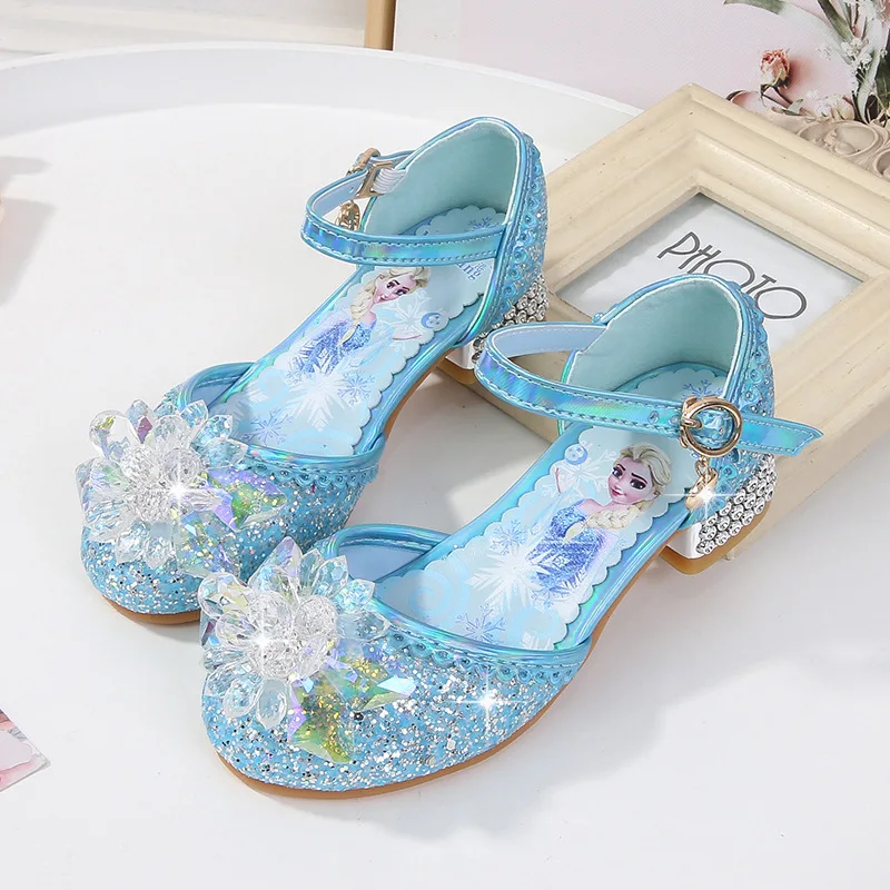 Disney Girls High Heels Spring New Children's Crystal Shoes Dancing