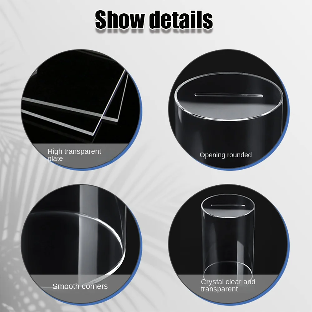Description Picture 6 of itemFashion Acrylic Piggy Bank Clear Large Capacity Change Jar Birthday Gift Money Saving Box for Adults Kids