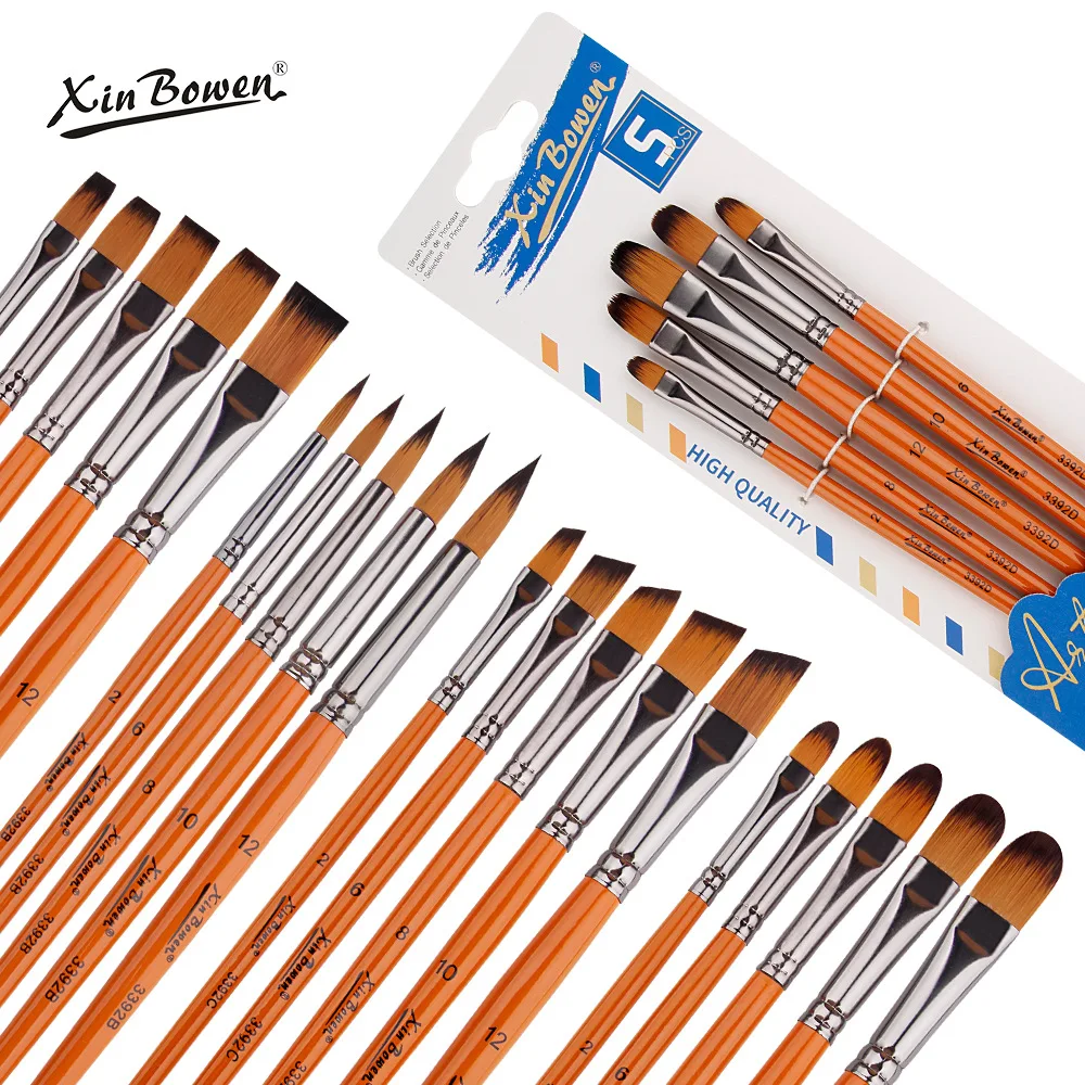 5pcs/set Watercolor Brush Pen Wwo-color Nylon Wool Art Painting Brush Acrylic Paint Brush канцелярия Art Supplies For Artist