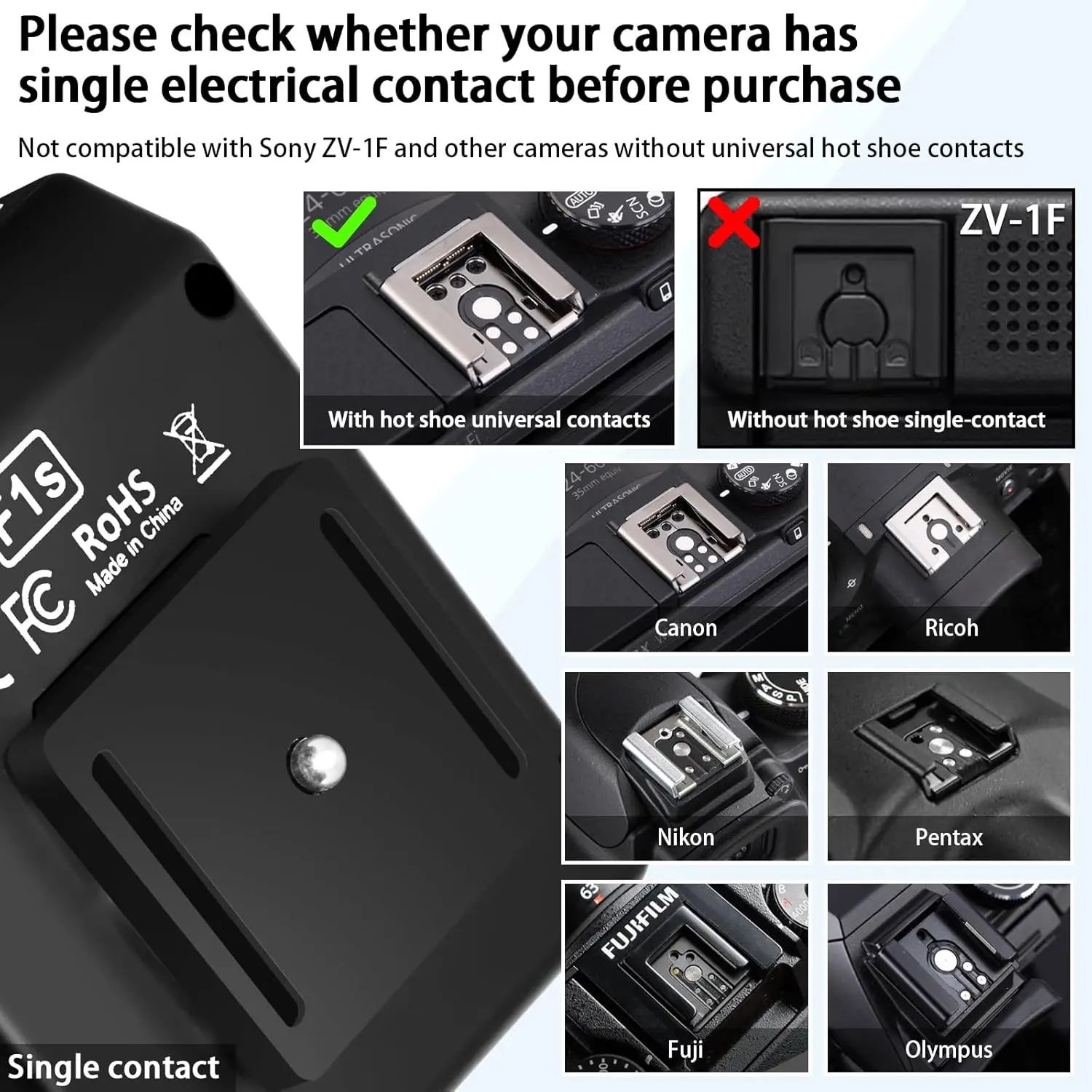 MEDALight F1S Mini Camera Flash Light Portable External On-camera Flash For Ricoh GR3 Sony ZV1 Lumix Fuji Leica Small Cameras