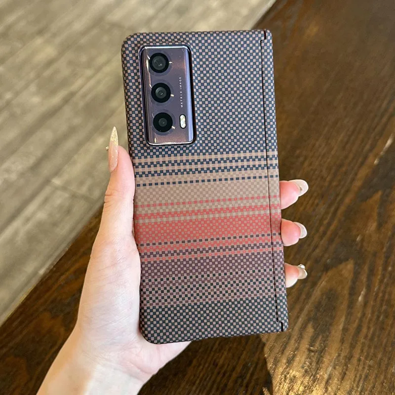 Premium Carbon Fiber Hard Cover Case with Double Hinge Protection
