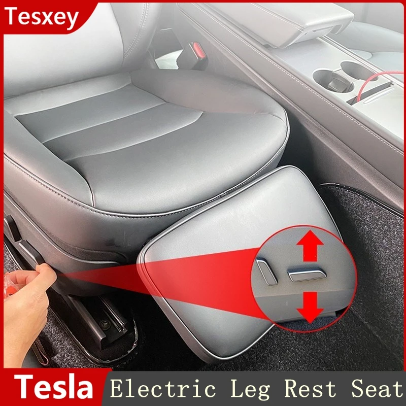 

Electric Seat Leg Rest For Tesla Model 3 Y 2017-2022 2023 Adjustment 80° Leather Extension Seat Mat Rest Leg Knee Pad