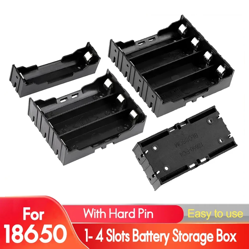 Battery Case Battery Storage Box Battery Holder Battery Box 4/3/2/1x 18650 Battery Storage Box Case DIY Battery Compartment 18650 Way Batteries Clip Holder Container Wire Lead Pin