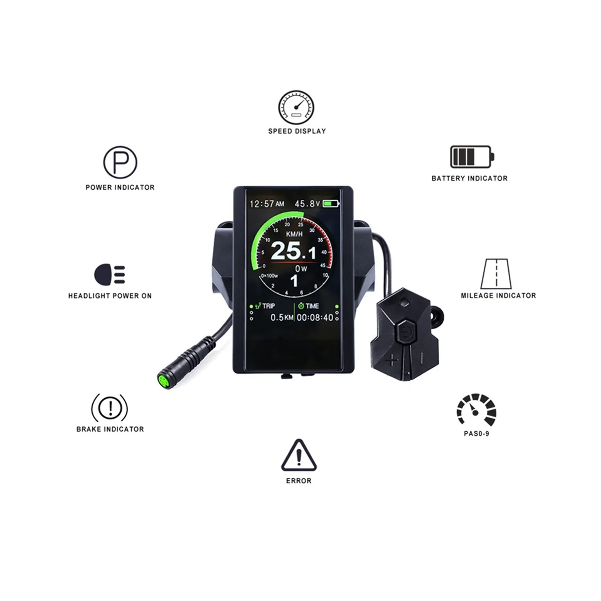 Screen Display Speedometer P850C 9-Level Assist for Bafang Electric Bicycle BBS01B BBS02B BBSHD