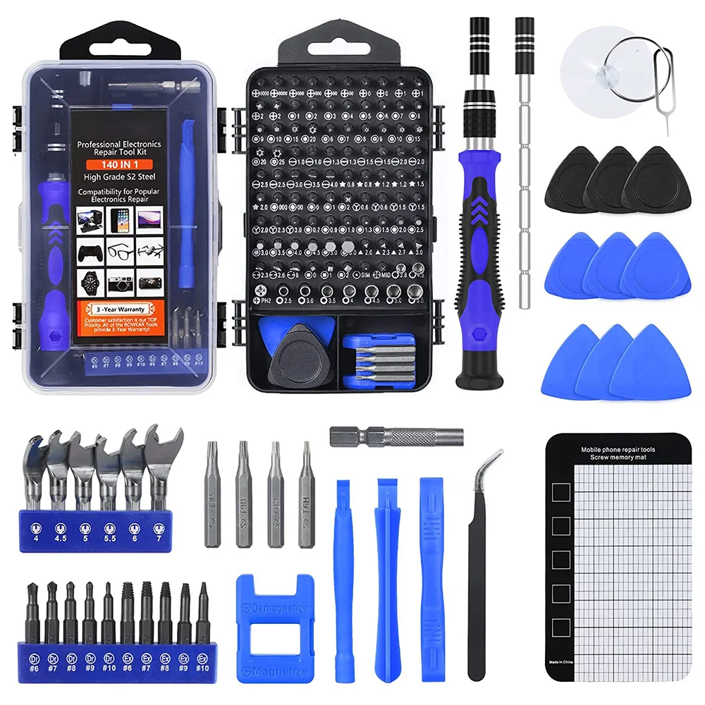 Precision Screwdriver Set,140PCS Repair Tool Kit with 118  Bits Magnetic Screwdriver Set for Computer,Laptop,Phone Etc.