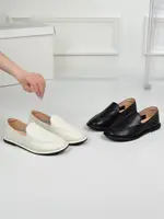 Женские лоферы AIYUQI, весенние туфли без шнуровки с круглым носком на одну ногу, женская обувь из натуральной кожи на мягкой плоской подошве