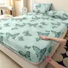 Kuup 1pcs Cartoon Butterfly Fitted Sheet Queen Size Mattress Cover With Elastic Band Bed Sheet Twin Full Size（No Pillowcases） 4