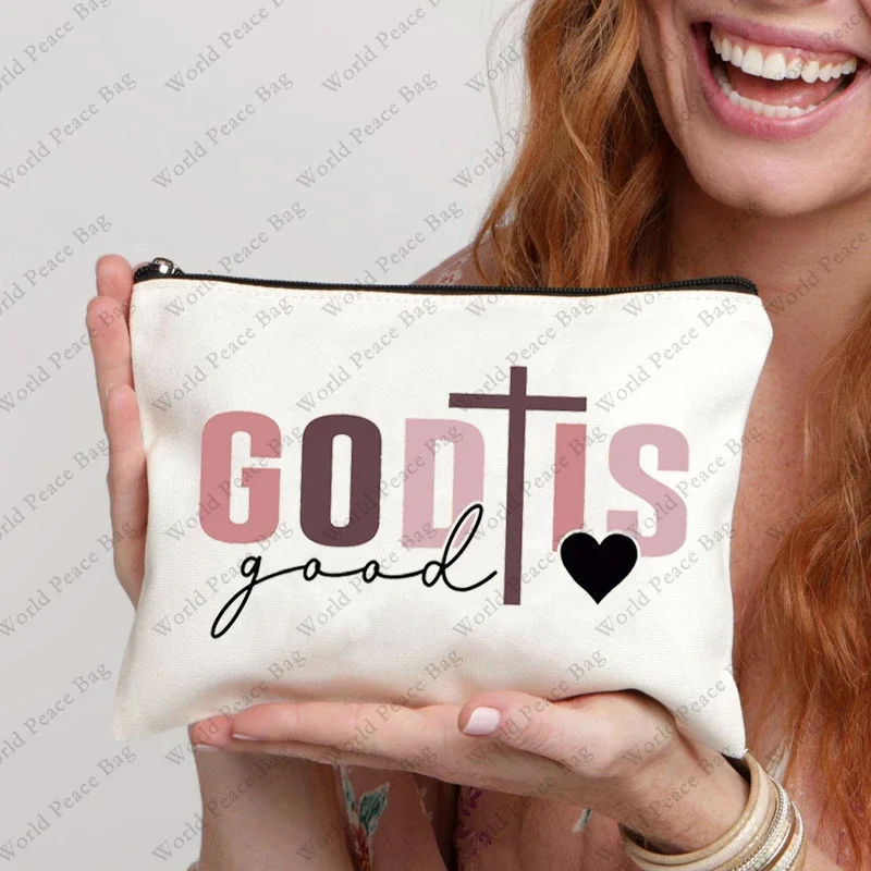 1 pc Christian Religious Psalm Jesus God Faith pattern Makeup Bag 3