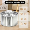 Stainless Steel Pet Water Fountain Cat Automatic Water Feeder USB Electric Mute for Cat Dog Filter Fountain Smart Drinking Bowl 6
