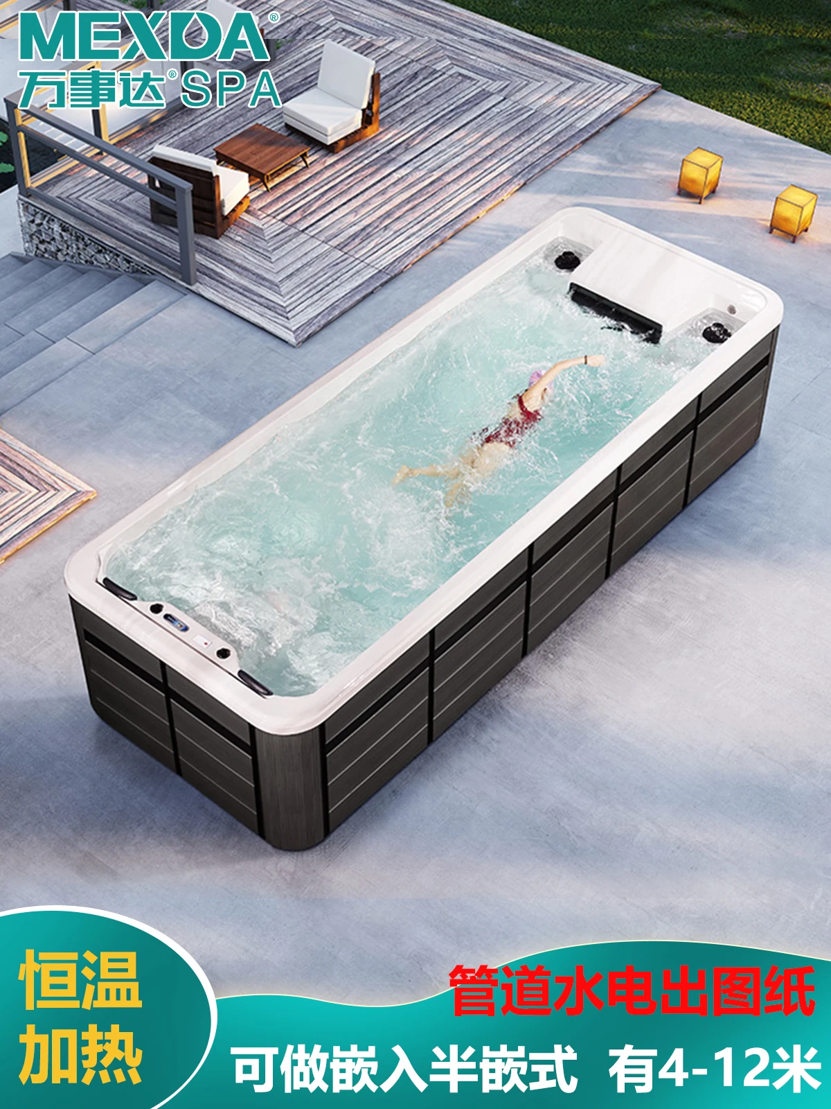 

Luxury outdoor constant temperature infinity swimming pool home adult indoor villa intelligent children surfing swimming pool