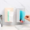 Wall-mounted Tissue Box Napkin Holders Self-adhesive Paper Towel Case Punch Free Removable Paper Box Space-saving Waterproof 2