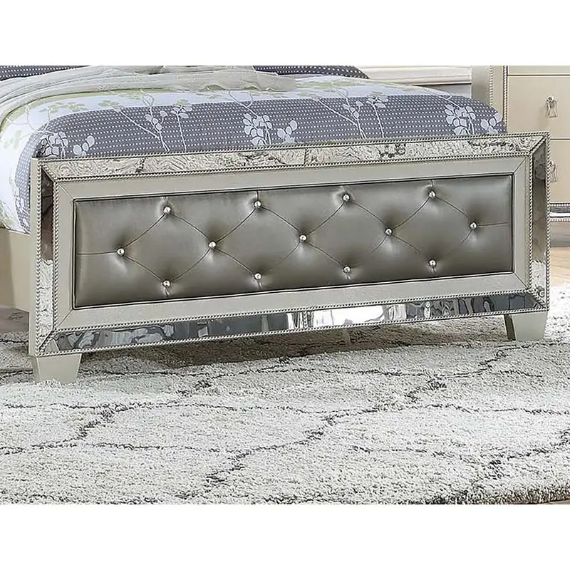Silver Tufted King Bed 5