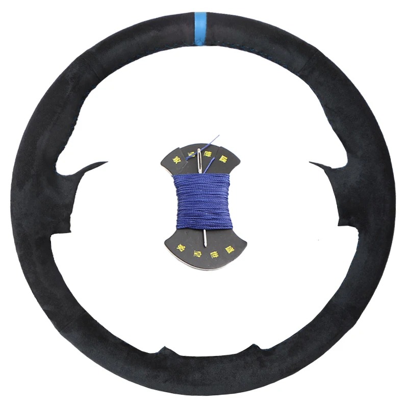 Premium Non-Slip Suede Leather Car Steering Wheel Cover