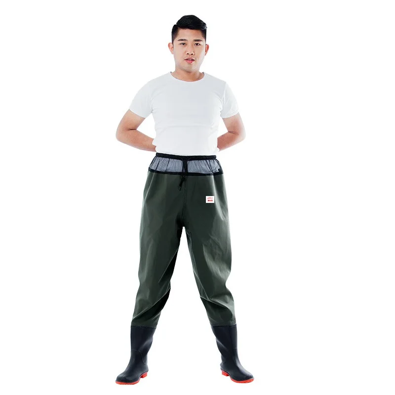 Breathable Waterproof Fishing Waders High Waist Wader Hunting Wading Pants Long Leg Pants PVC Fishing Clothing