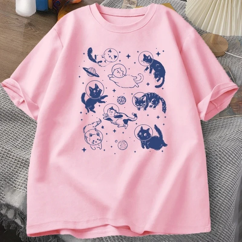 Retro Cats in Space 90s Graphic T Shirts Vintage Astronaut Cats T-Shirt Funny Kitten Tshirt Print Comfortable Round Neck T Shirt 8 S580788762cce4d1493211d43f11d86eeg