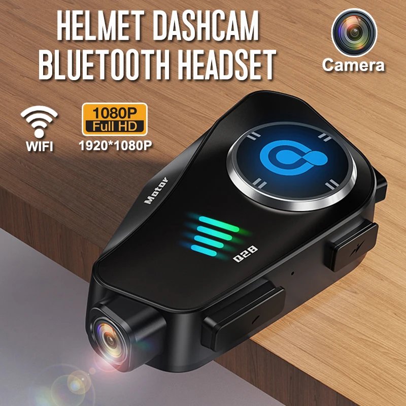 

Helmet Bluetooth Headset Wireless WiFi Motorcycle Dashcam 1080P HD Camera Handsfree Call Music Headphone Motos Waterproof DVR