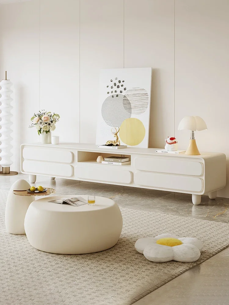 

Several Combinations of Small Apartment Near The Modern Minimalist Online Celebrity Round Tea Table TV Cabinet Combination