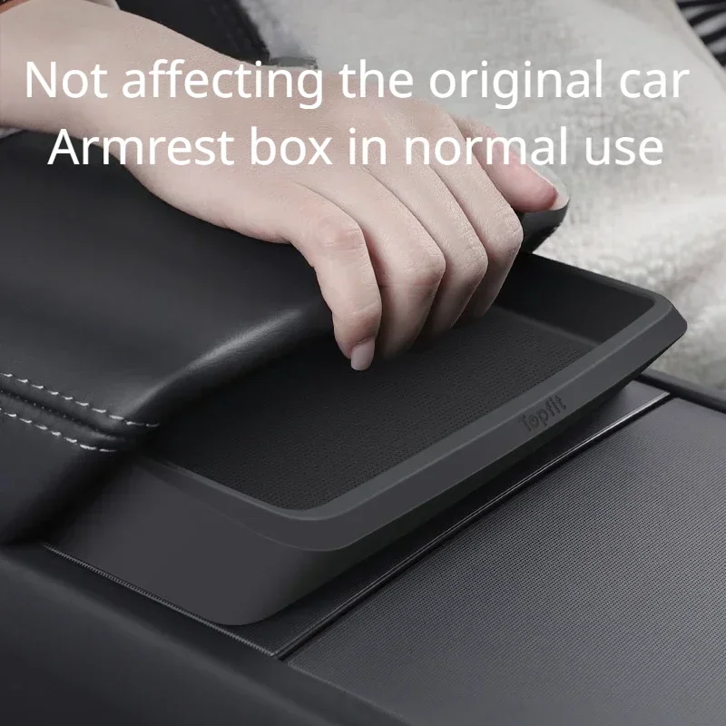 Silicone Car Armrest Box Sunglasses Storage Case with Central Control Glasses and Card Tray