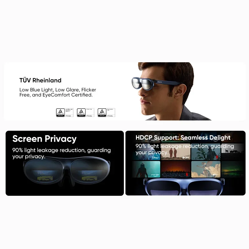 Nuovi occhiali Rokid Max Smart AR 3D Micro OLED 215" Schermo massimo 50 ° Visualizzazione FoV per telefoni Schermo proiettato per PC All-in-One navidad - immagine 4