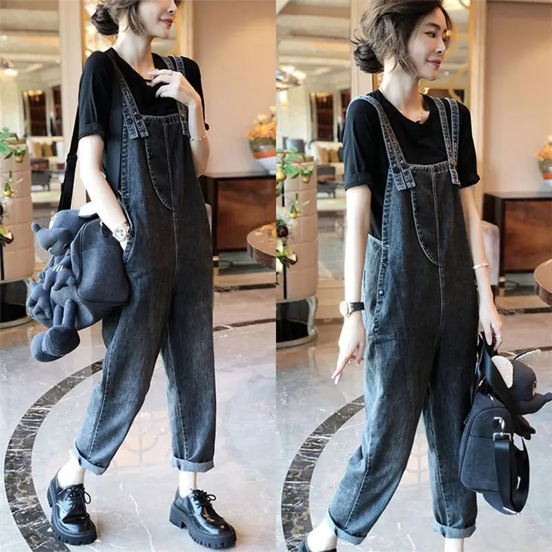 

Women's Fashion Denim Suspenders Spring Dress 2023 New Jumpsuit Mother Jeans High Waist Cargo Jeans Women