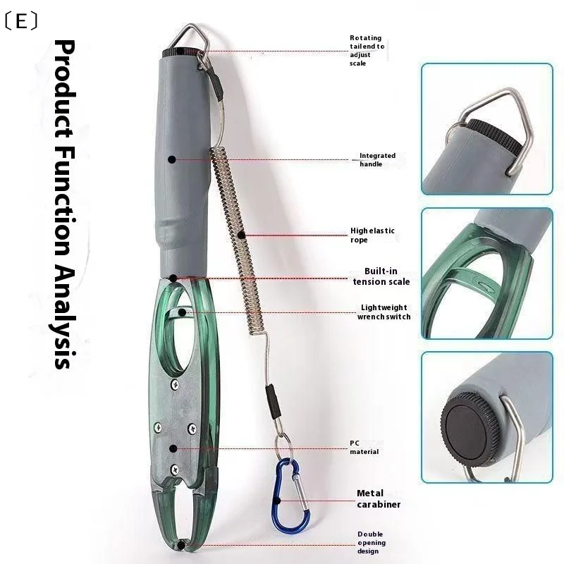 Pince à lèvres pour poisson avec balance portable en alliage d'aluminium pour pêche hivernale et toutes saisons
