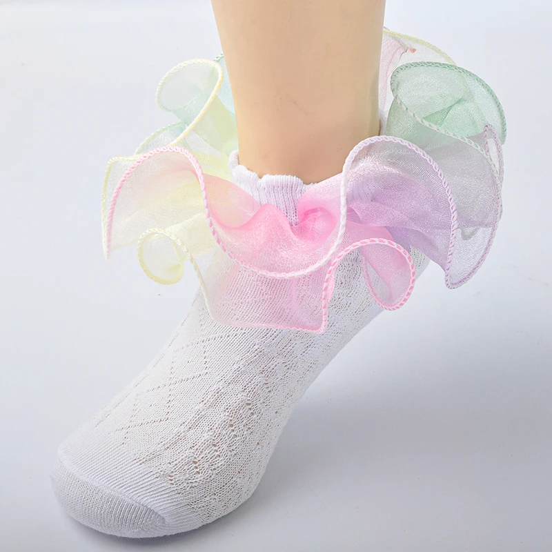 Children socks ruffled baby cotton socks girls 3D big petal princess dance socks