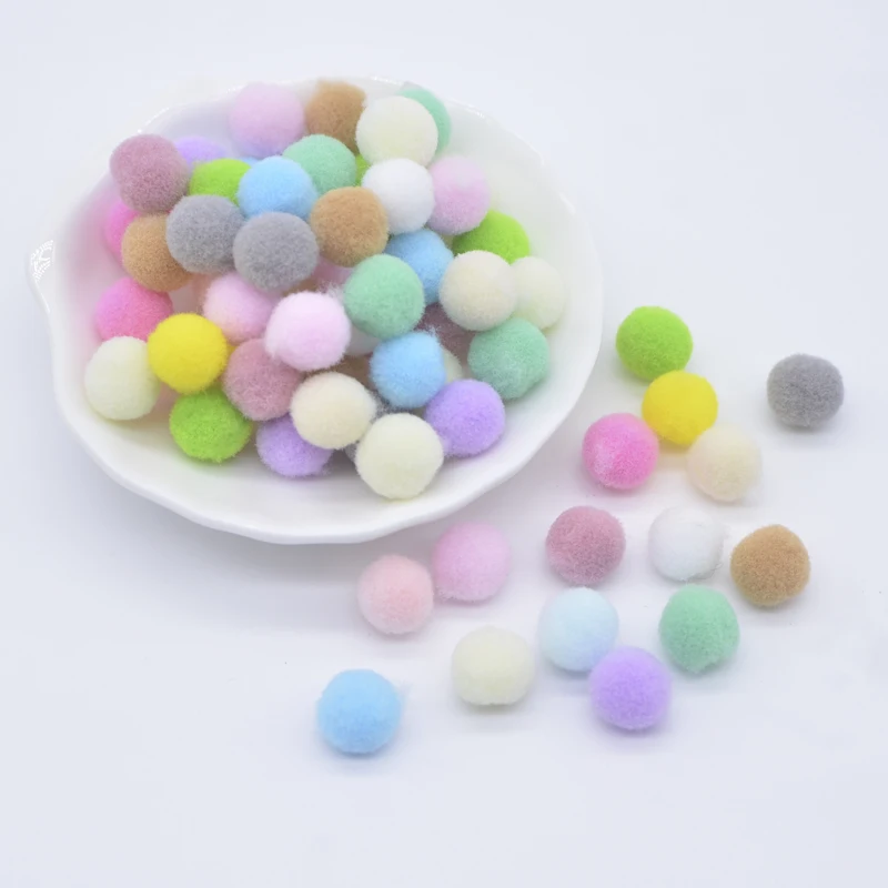 

150Pcs 10mm Soft Pompons Colorful Fluffy Plush Craft DIY Wedding Home Decoration Glue on Cloth Toys Accessories