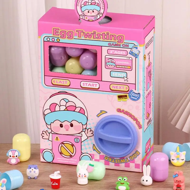 Children Gashapon Machine Mini Claw Arcade Crane Cartoon Doll Blind Box Egg Twisting DIY Educational Games Toys for Kids Gifts 2