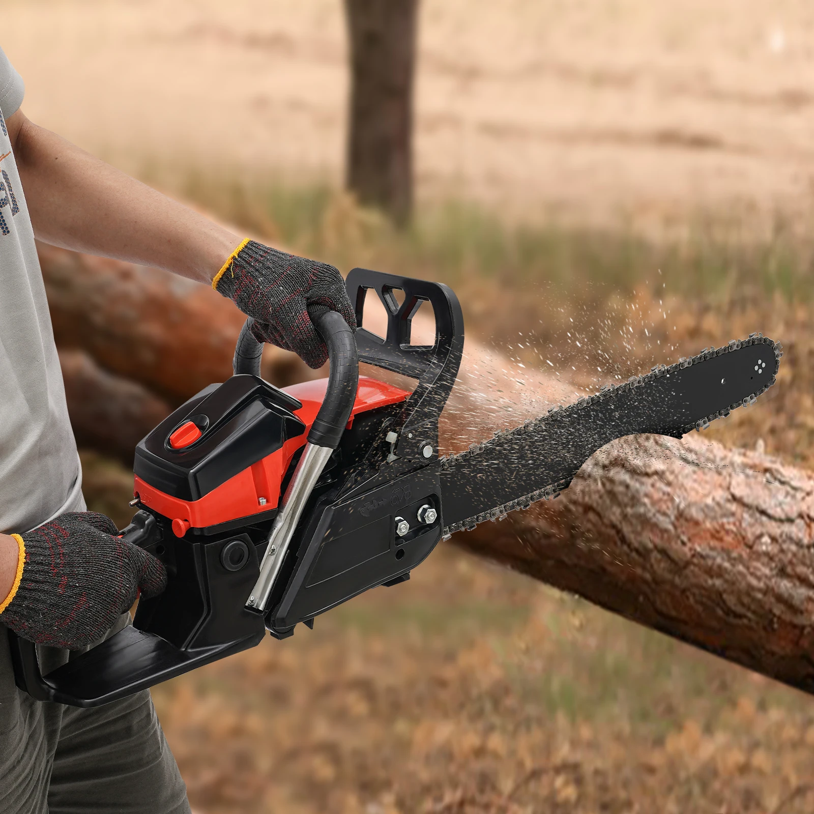 チェーンソー ハイパワー ハンドル★ガソリンのこぎり★木を切るのこぎり★ポータブル★多機能★木の切断機★5800w KOP-44 ☆家庭用チェーンソー ハイパワー ハンドル☆ガソリンのこぎり☆木を