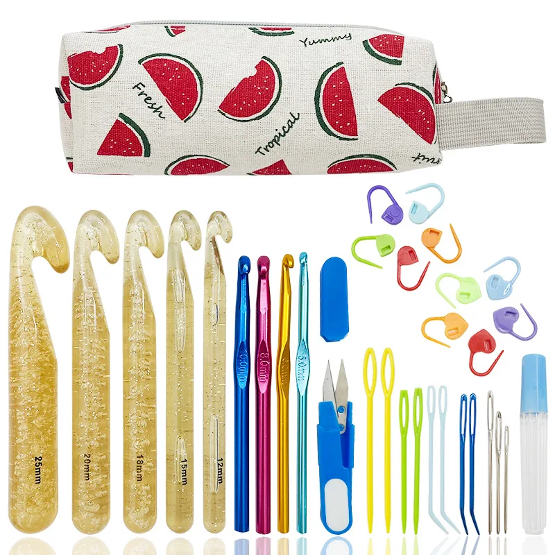 

Прозрачный набор для вязания, 33/15 шт., 15/18/20/25 мм