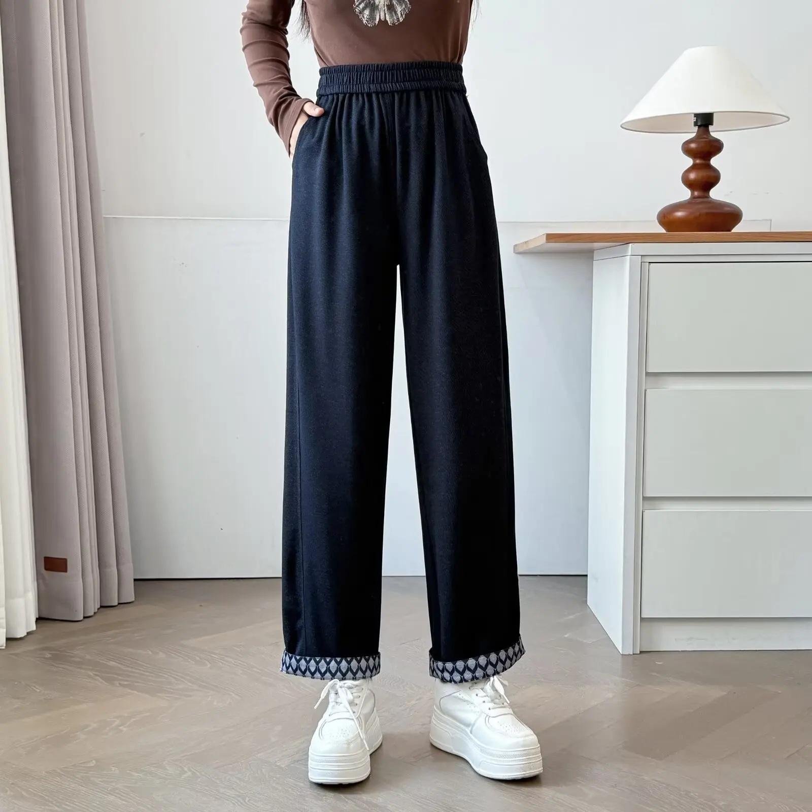 XXXXL Fashion Plus Size Women's Jeans New Autumn Comfortable And Casual High Waist Stretched Denim Straight Leg Pants 534