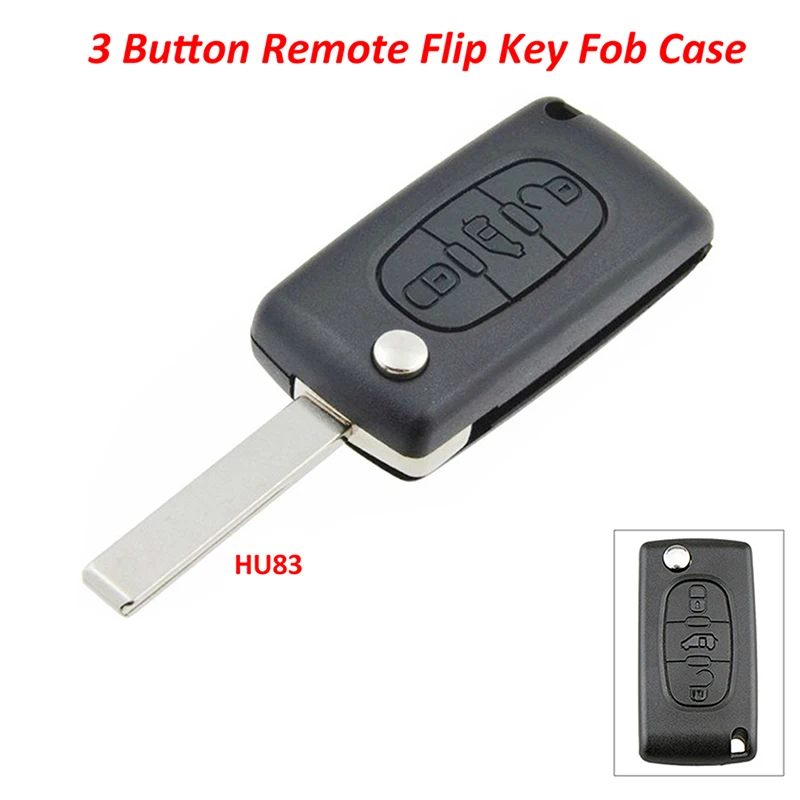 3 Button Remote Key Fob Case Black VA2 CE0536/HU83 CE0523 Fit For Peugeot Expert Citroen Dispatch Fiat Scudo Toyota ProAce key case key case cover remote control case cover