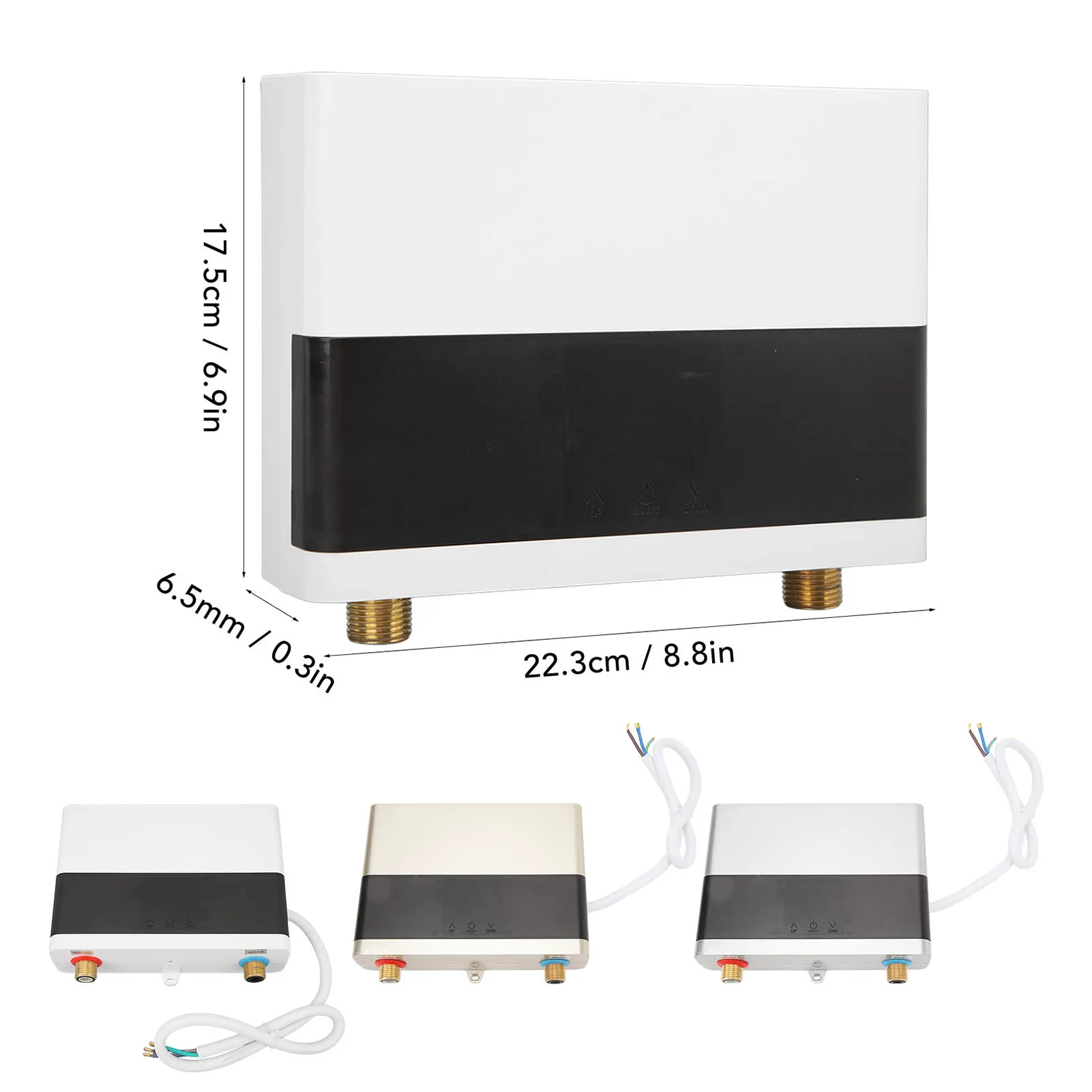 Electric Water Heater 6000W Tankless Electric Heater Home Kitchen Bathroom Indoor Water Shower EU 220V