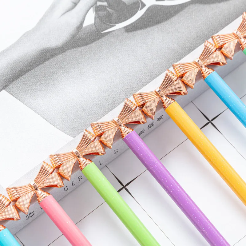 1 Piece Kawaii Ballpoint Pen School Office Supply Stationery Novel Cute Bow Metal Luxury Brand High Quality Spinning Sweet