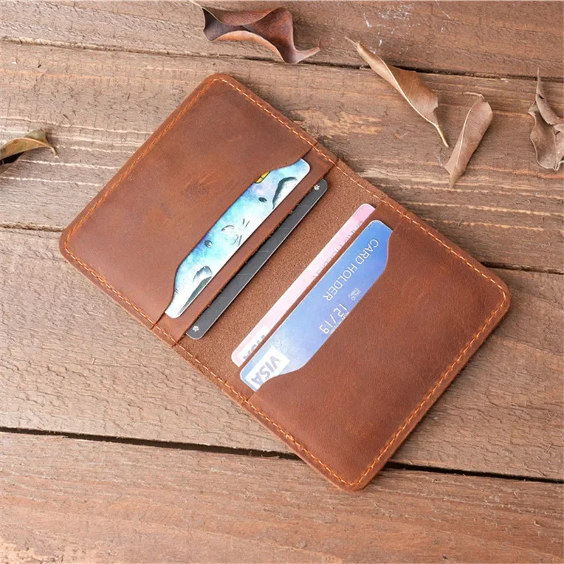 Genuine Leather Slim Credit Card Holder Wallet for Men Bank Credit Multi Slot Slim Money Cash Card Case
