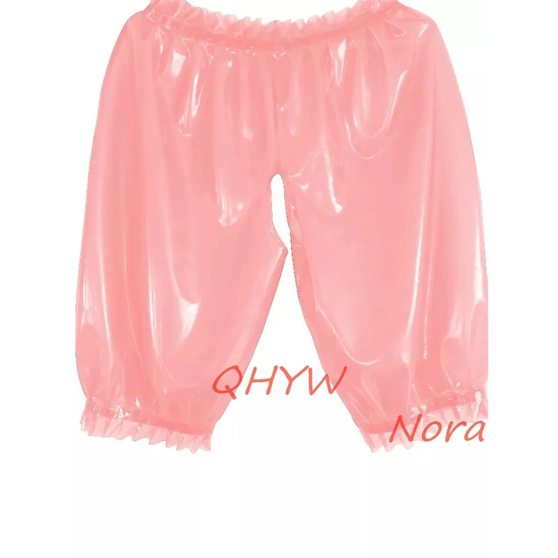 

Latex Pink Underwear Shorts Briefs Lingerie Rubber Panties No Zipper Cosplay Costumes for Women
