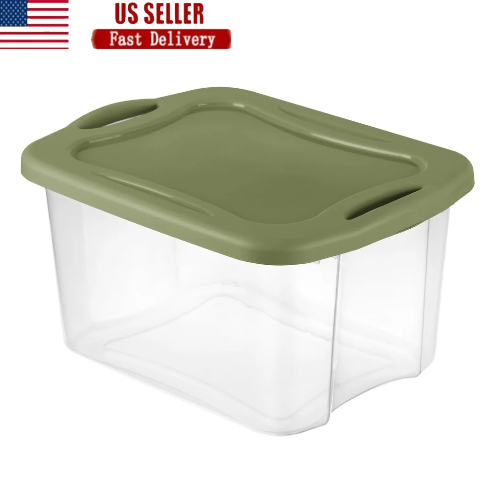 40 Quart EZ Carry Storage Bin with Full Grip Handles Stackable Plastic Container Household Organizing Storage Solutions