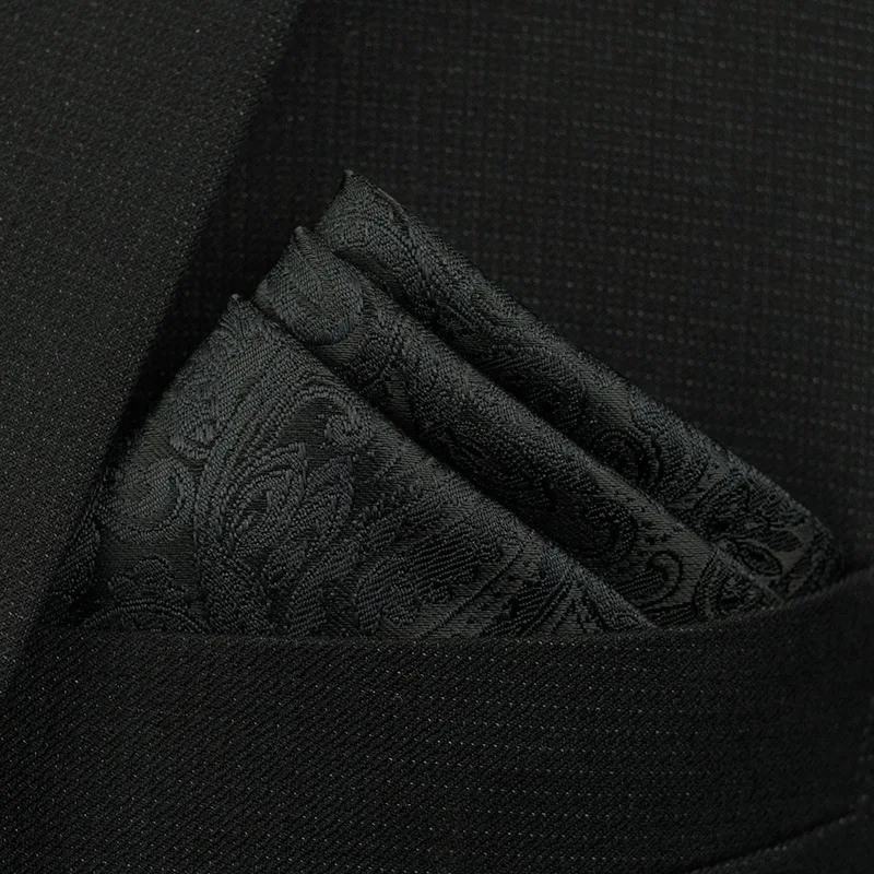 Pocket Square Handkerchief Accessories Paisley Solid Colors Vintage Business Suit Hanky Breast Scarf 25*25cm pocket square