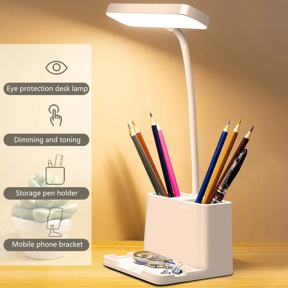 

Bright LED Desk Lamp 3 Color Modes Touch Control Desk Light Eye Caring Table Lamp for Study Reaing Office 5-Level Dimmer Charge