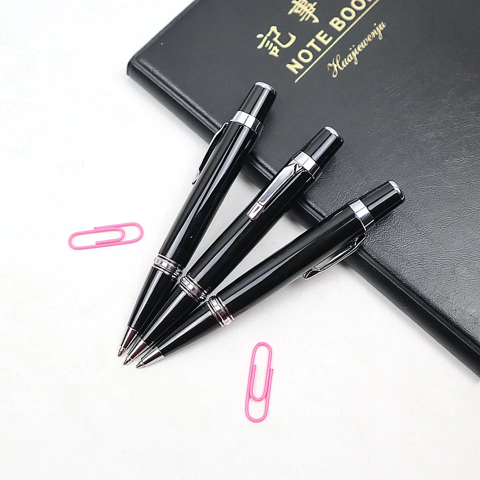 Acoud Stylo à bille en métal avec deux recharges de stylo à bille  universelles noires de 0,5 mm, stylo cadeau pour collègues et famille,  coffret cadeau (noir) : : Fournitures pour le